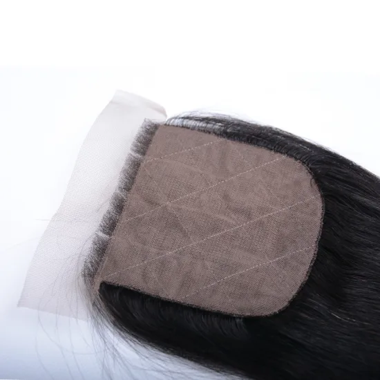 4x4 Silk Lace Base Closure Straight 100% Brazilian Human Hair Transparent Lace Closure HD Lace Closure