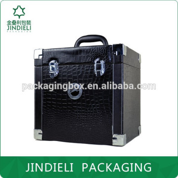 black high-end wine wooden box with accessories