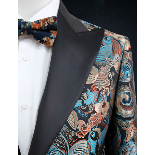 Modern Blue Jacquard Suit for Fashion-Forward Gentlemen