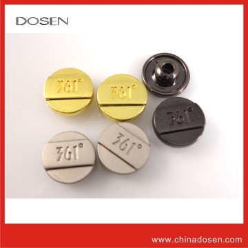 fashion decorative sport style nickel free rivet with logo, copper decorative metal rivet with custom logo,