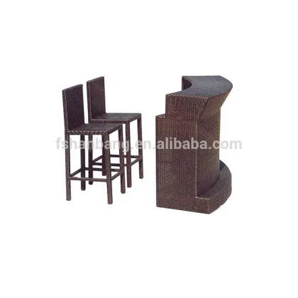 Wicker Bar Table and Chair Set