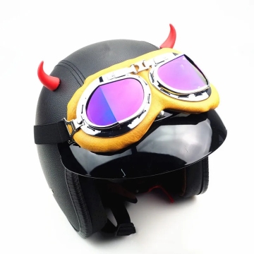 2Pcs Silicone Motorcycle Helmet Stickers - Devil Horn Cat Decoration for Helmets