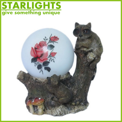 New products Led solar light resin animal decoration