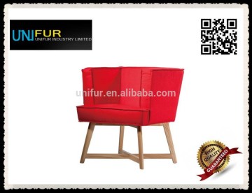 Separable upholstered chairs with wooden base for hotel and wedding party