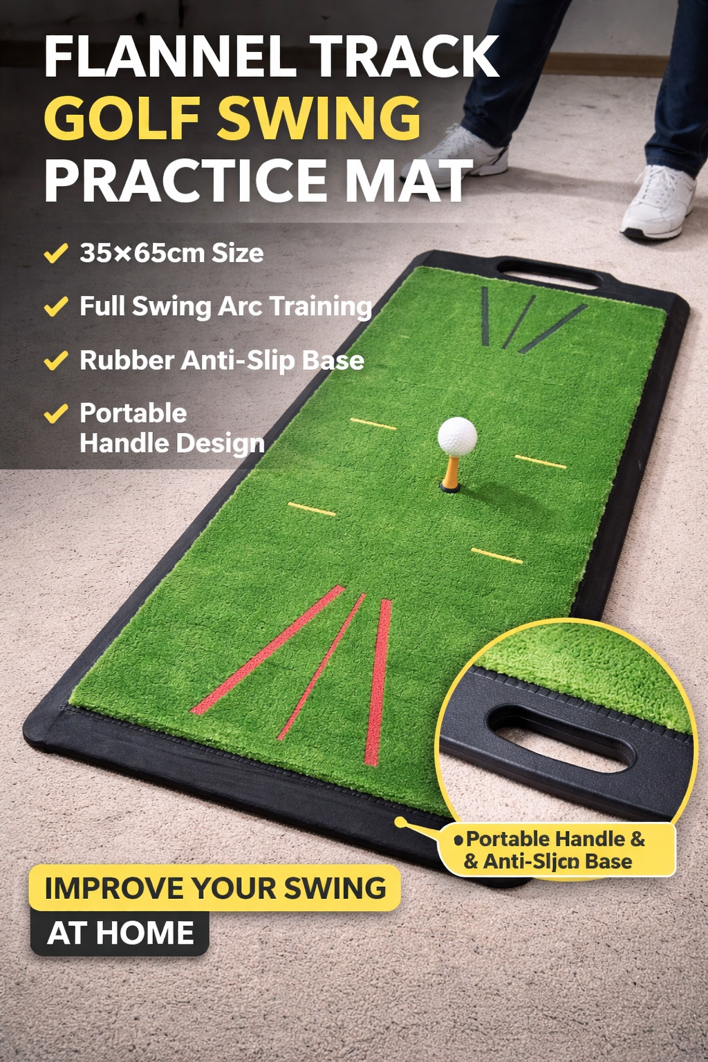 Golf Swing Practice Mat Portable 5