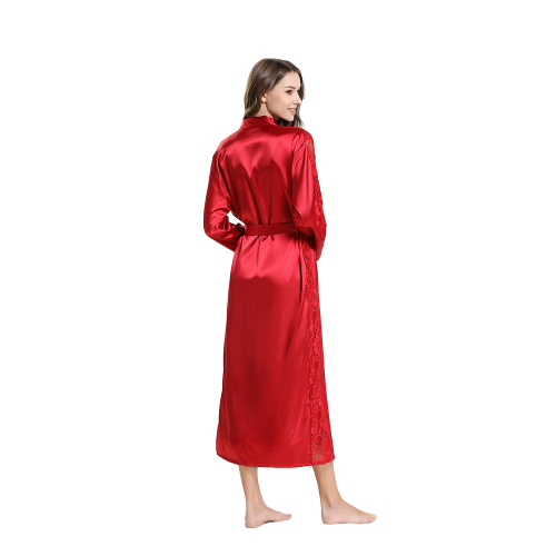 New arrived red silk sleep wear for women