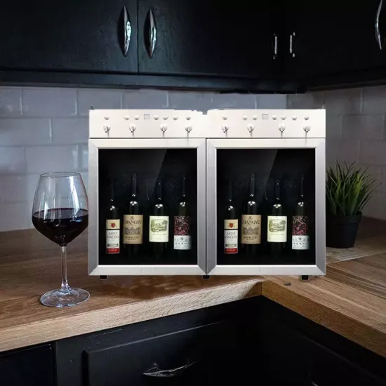 Glass Food Jar Bar 4 Bottles Wine Cooler Dispenser