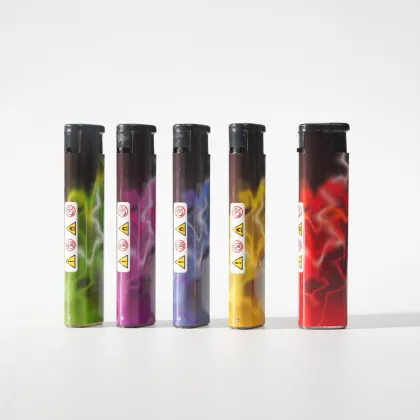 Electric Arc Pattern Windproof Flame Plastic Piezo Lighter
