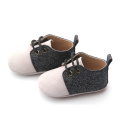 black oxfords Soft Leather Baby Prewalker Toddler shoes Supplier