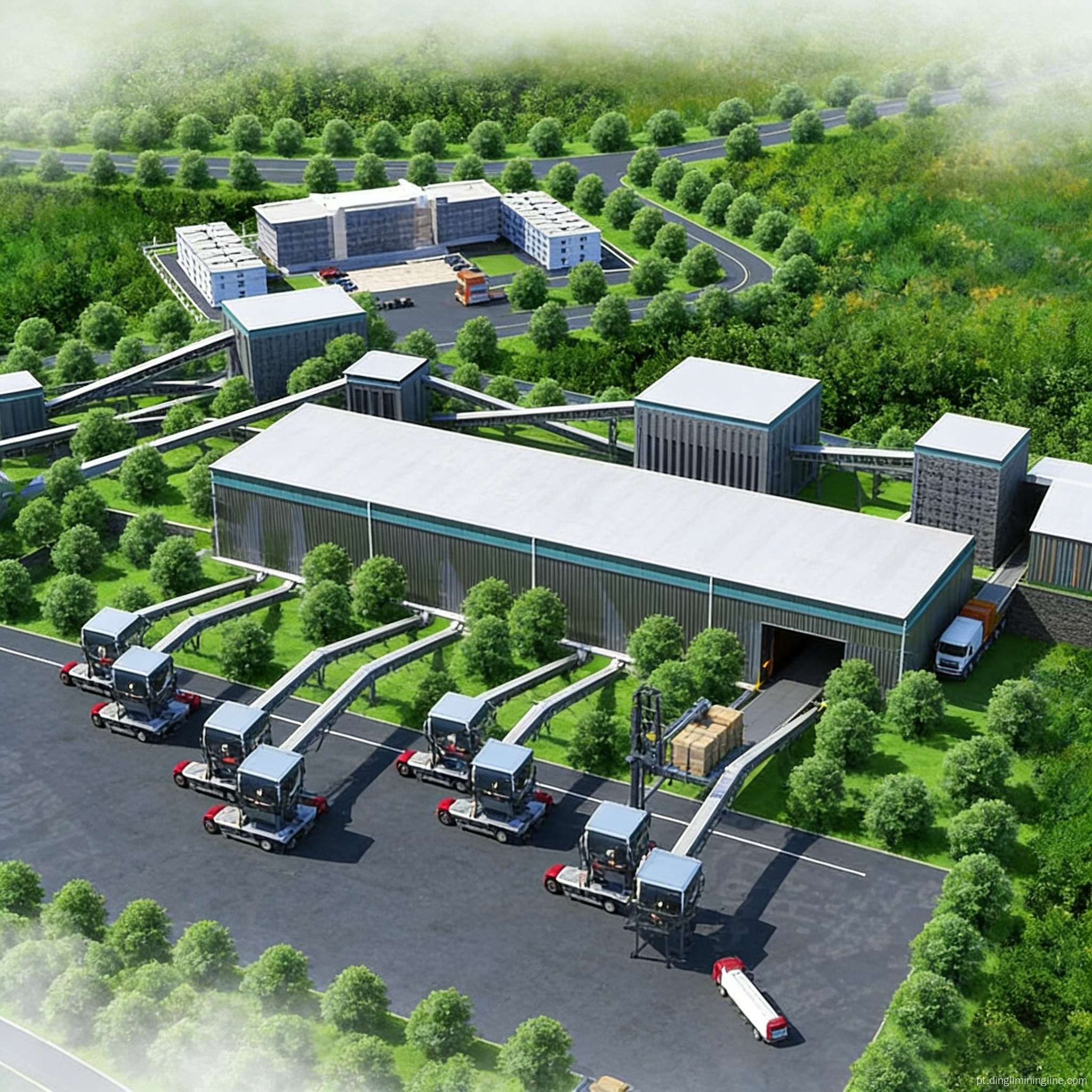 Linha de produção do triturador de calcário de 300 TPH