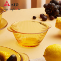 ATO Amber Color Kitchen Glass Bowl Plate