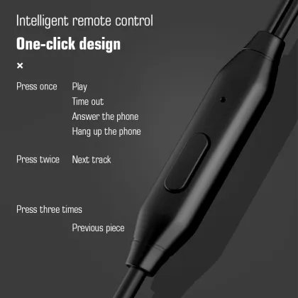 Lenovo HF130 headphones with mic wired neckband earphone