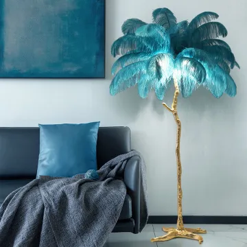 Artistic Feather Floor Lamp for Living Room and Bedroom Decor