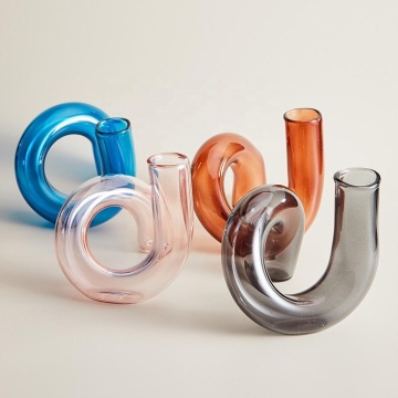 Twist Tube Vase Glass Planter candle holder