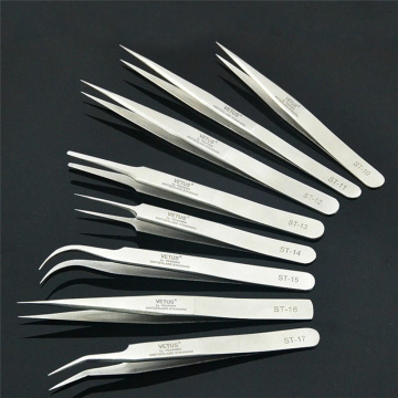 High Quality Stainless Steel Straight Curved Nail Tools Eyelash Extension Tweezers Nippers Pointed Clip Set Makeup Tools