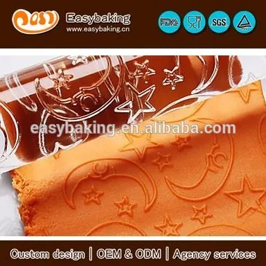 Eco-friendly custom moon acrylic rolling pins for fondant cake decoration