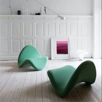 Modern fabric chair white s shape chairs