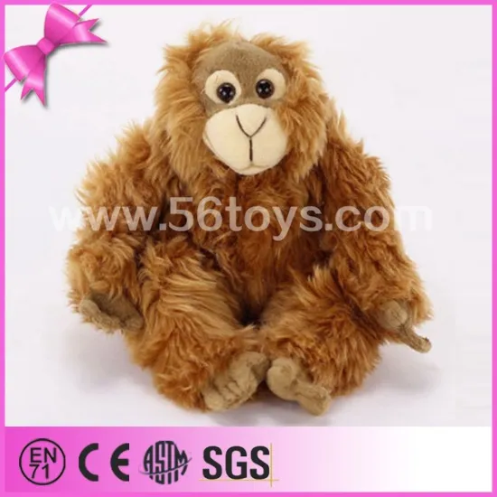 Customized stuffed animal cute sitting orangutan soft plush toy orangutan for sale