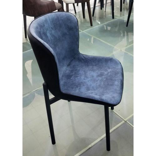 Chaise de salle à manger en tissu rembourré avec cadre en métal