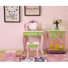 Kids Vanity Table Set With Makeup Mirror