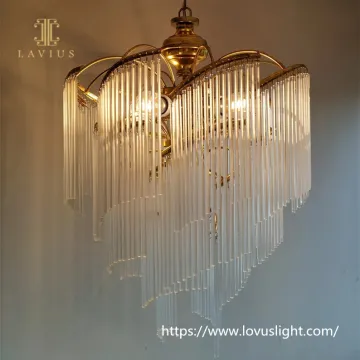 Modern design tassels custom crystal chandelier Light luxury concise design crystal pendant light