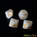 Bescon Polyhedral 10 lados Dados con el número 1-10, Marble White 10 lados Dice, 10 lados Dube 1-10 Pearl White