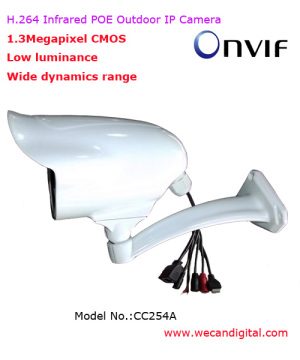 H.264 1.3Megapixel Infrared Waterproof IP Camera