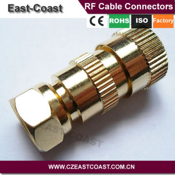 F Male Connector Assembly Type for RG6 & RG59 TV Antenna Coax Cable