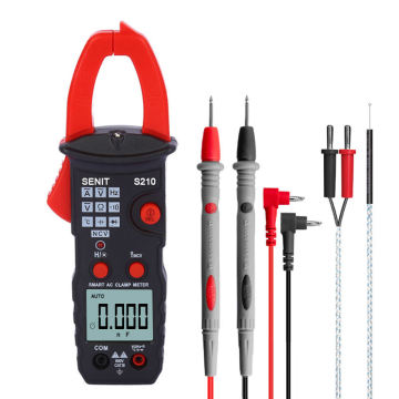 Digital AC DC Clamp Meter with NCV, Ohms, Frequency - S210 Hot 6000 Counts