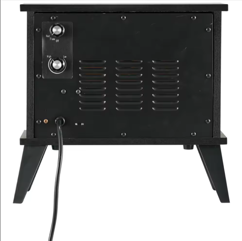 Electric Stove, Matte Black Free Standing Stove Fire  LED Flame Effect, Adjustable 2kW Fan Heater, Thermostat and Remote Control