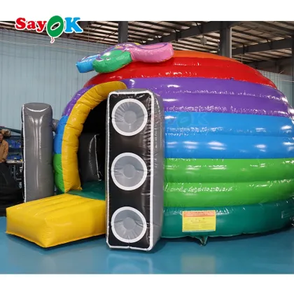 SAYOK Commercial Inflatable Audio Music Air Balloons Bounce House Bouncer Castle Combo