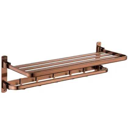 Customized Space Aluminum Rose Gold Bathroom Towel Rack