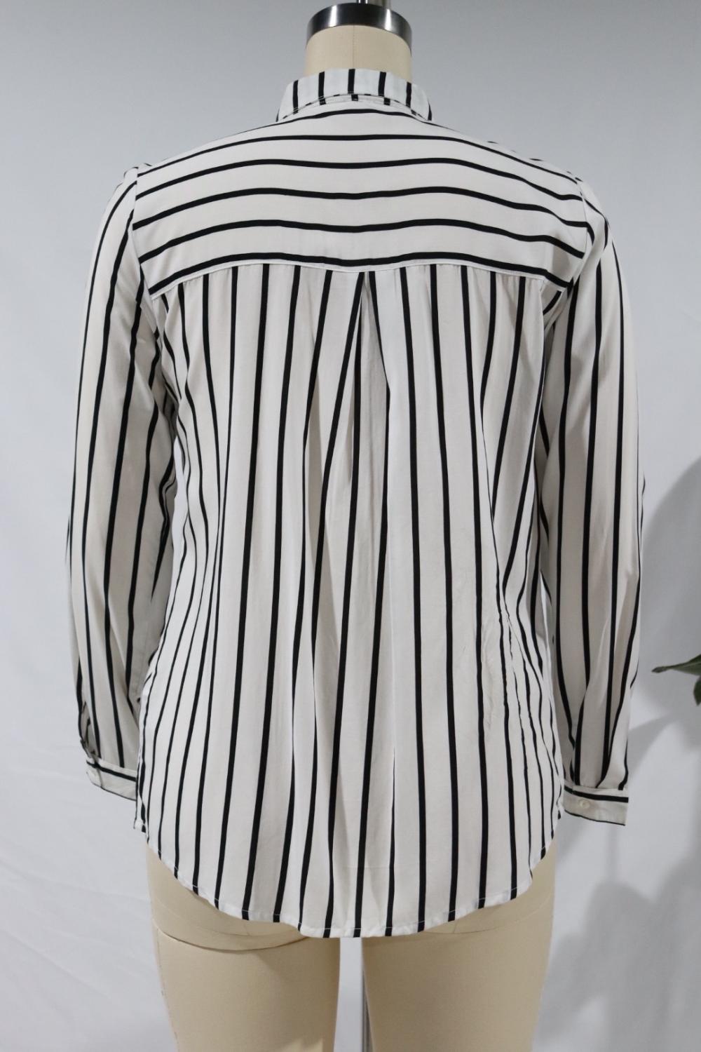 Printed Shirt With Long Sleeves And Standing Collar