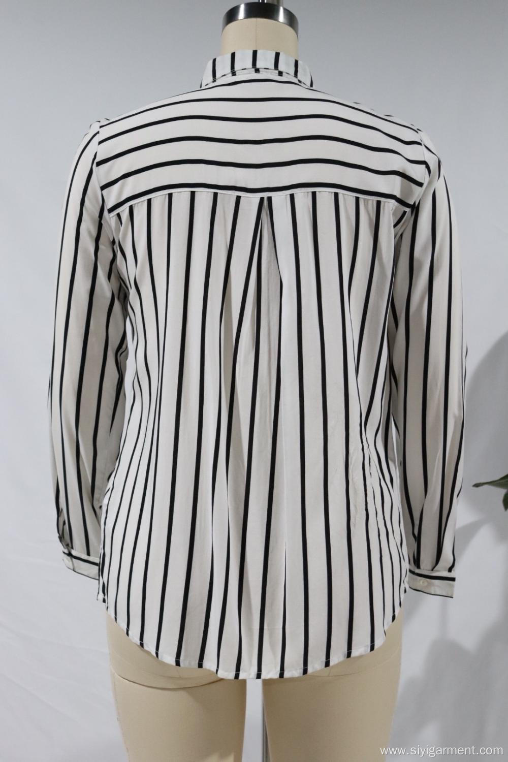 Print Shirt With Long Sleeves And Standing Collar