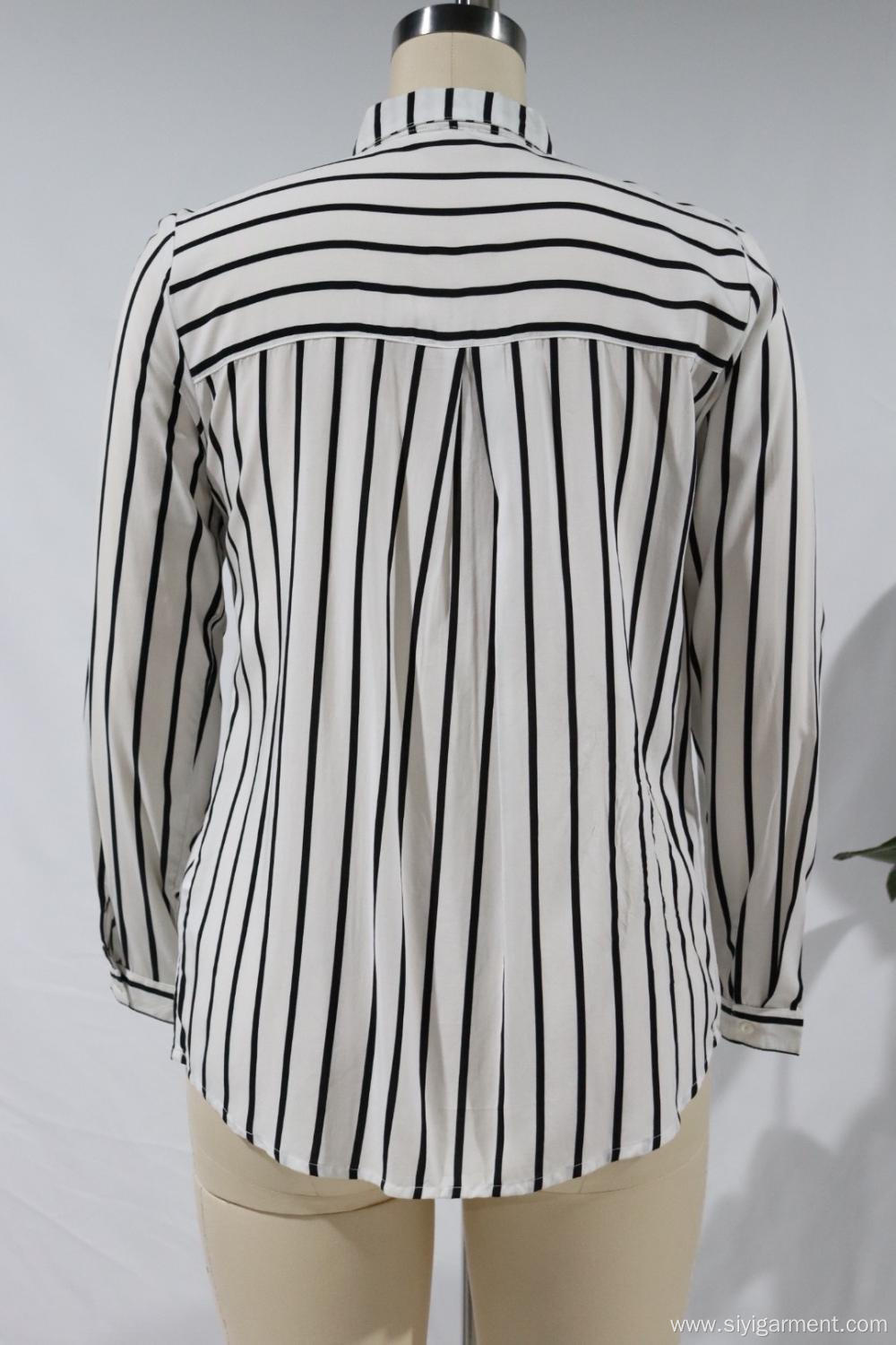 Printed Shirt With Long Sleeves And Standing Collar