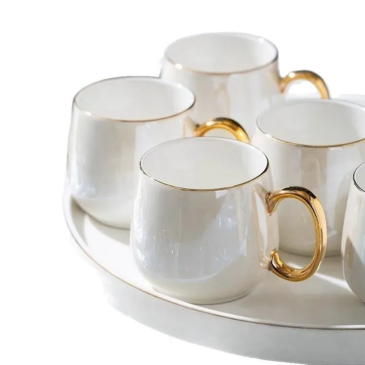Nordic Phnom Penh Ceramic Coffee Tea Set with Tray