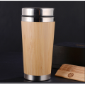 Bamboo Stainless Steel Coffee Mug with Steel Lid