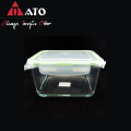 Portable Square Crisper Storage Container Glass Lunch Box