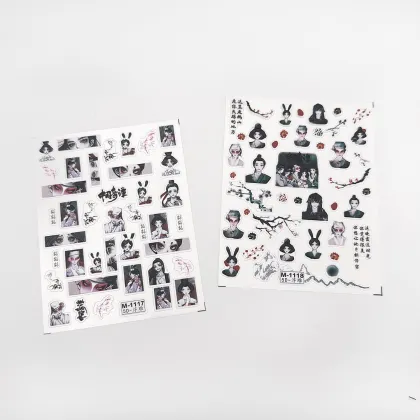 Playboy 5D Embossed Nail Art Stickers for Semicured Gel Manicure