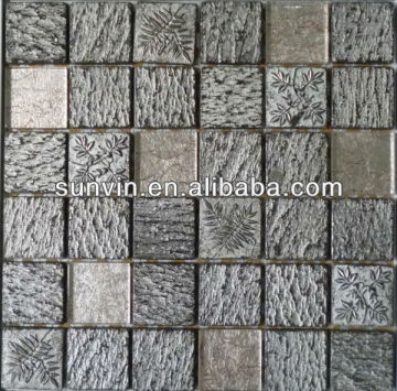art resin and glass mixed mosaic tile for wall, resin mosaic tile