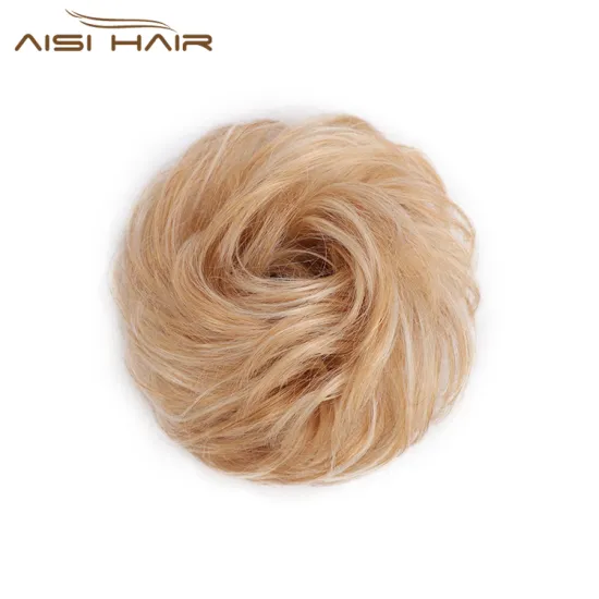 Aisi Hair Brazilian Human Hair Curly Blonde Chignon Bun Elastic Rope Rubber Band Hairpiece Clip In Extension For Black Women