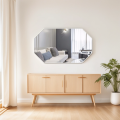 White Octagon Metal Frame Wall Mirror