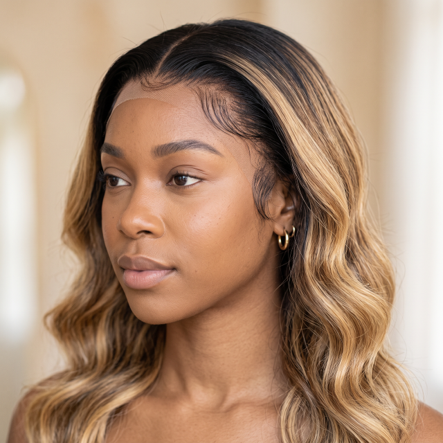 Highlight Body Wave Lace Front Wig Human Hair