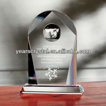 beveled optical crystal globe impression into back crystal (R-2204)