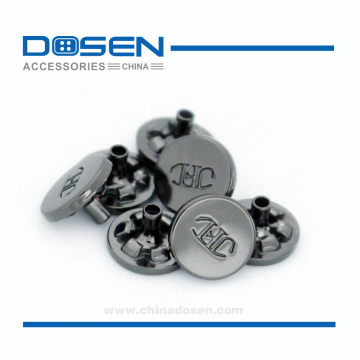 Shiny Custom Carved Logo Gunmetal Color Small Metal Snap Press Button Snaps Button for Jacket Shirt Pocket Shoes Leather Garment