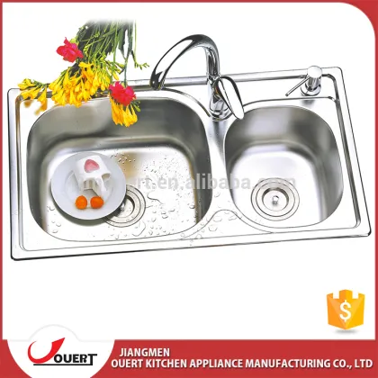 OEM accept CUPC approve teka stainless steel 304 double bowl above counter unique kitchen sinks