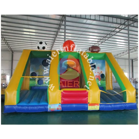 Multi Inflatable throwing game basketball hoop and baseball sport game,classic sport multi game table