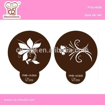 Flower Drawing Cookie stencil Using royal icing