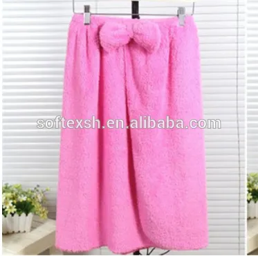 royal coral velvet towel, bath skirt, bath cap