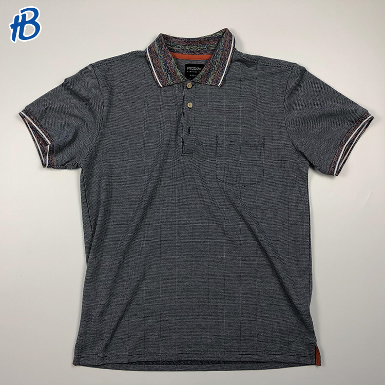 Männer graues Taschengeschäft Polo -Shirt